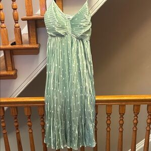 Astr Mint Green Striped Midi Dress